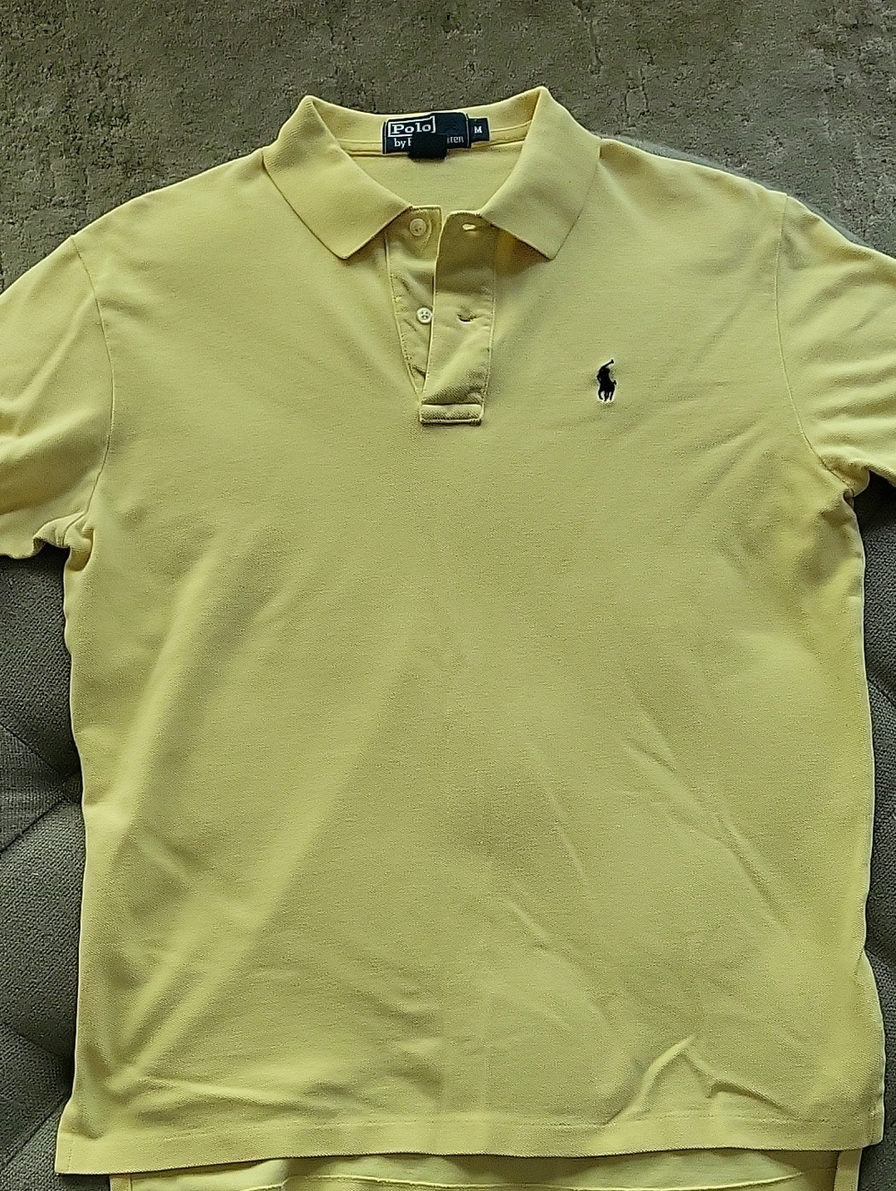 Polo by Ralph Lauren Pale Yellow Men's Polo Shirt with Black Pony